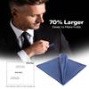 Vittorio Farina Suit Pocket Square for Men, 12x12 Silky Satin Solid Mens Pocket Square (Navy) view 3