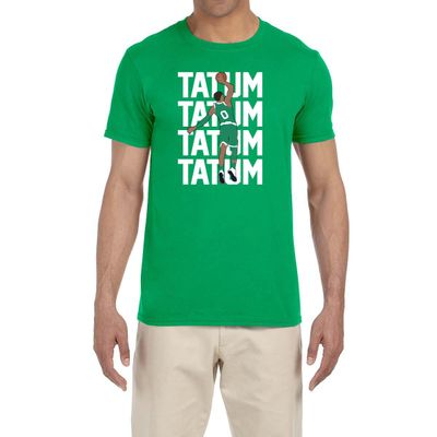 Past Time Shirts Green Jayson Tatum Text Pic T-Shirt Youth Medium, 10-12