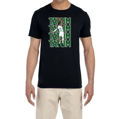 Past Time Shirts Black Jayson Tatum Text Pic T-Shirt Youth Medium, 10-12