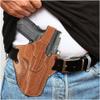 Brown OWB Thumb Break Leather Gun Holster. Fits for .40 / .45 Sig P320 Leather Holster/Springfield XDM (5.5") and Most 9mm. view 3