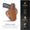 Brown OWB Thumb Break Leather Gun Holster. Fits for .40 / .45 Sig P320 Leather Holster/Springfield XDM (5.5") and Most 9mm. view 4