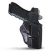 Black OWB Ambidextrous Belt Leather Gun Holster. Universal OWB. Fits for Glock 17 Leather Holster/ 22, Double Stack, .40. Full Size 9mm. Urban Carry