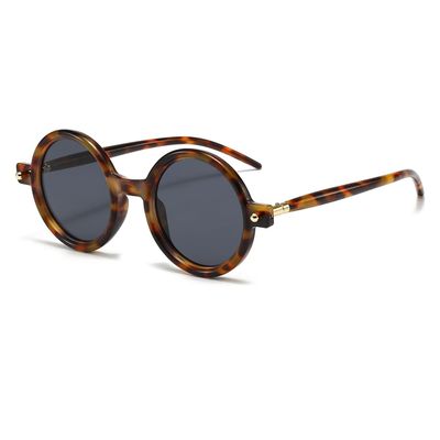 JOVAKIT Polarized Retro Round Sunglasses for Women Men Vintage Trendy Oversized Circle Sun Glasses UV400 Protection (Tortoise/Grey)