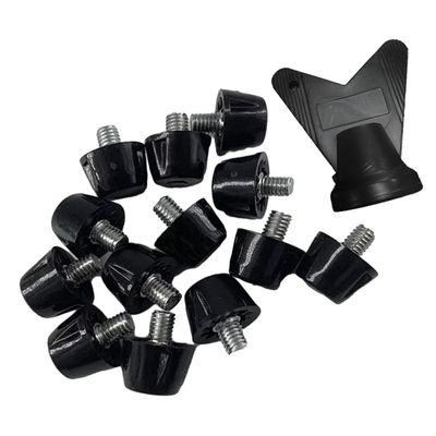 Grimmstr 12 PCS Football Boot Spikes Professional Soccer Boot Cleats M5 Replacement Accessories Studs with Wrench Track Shoes Spikes 10mm, Black