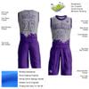 Custom Purple Light Grey Basketball Jesery Uniform Personalized Basketball Shorts Printed Team Name Number Logo for Men Women Youth Plus Size view 2