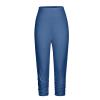 ZYXTIM Stretch Capris for WomenYoga Pants with Pockets for Women Capri Pants High Waist Flare Leggings Bootcut Workout Casual Dress Bootleg A-Blue view 3