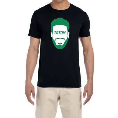 Past Time Shirts Black Jayson Tatum Face Logo T-Shirt Youth Medium, 10-12