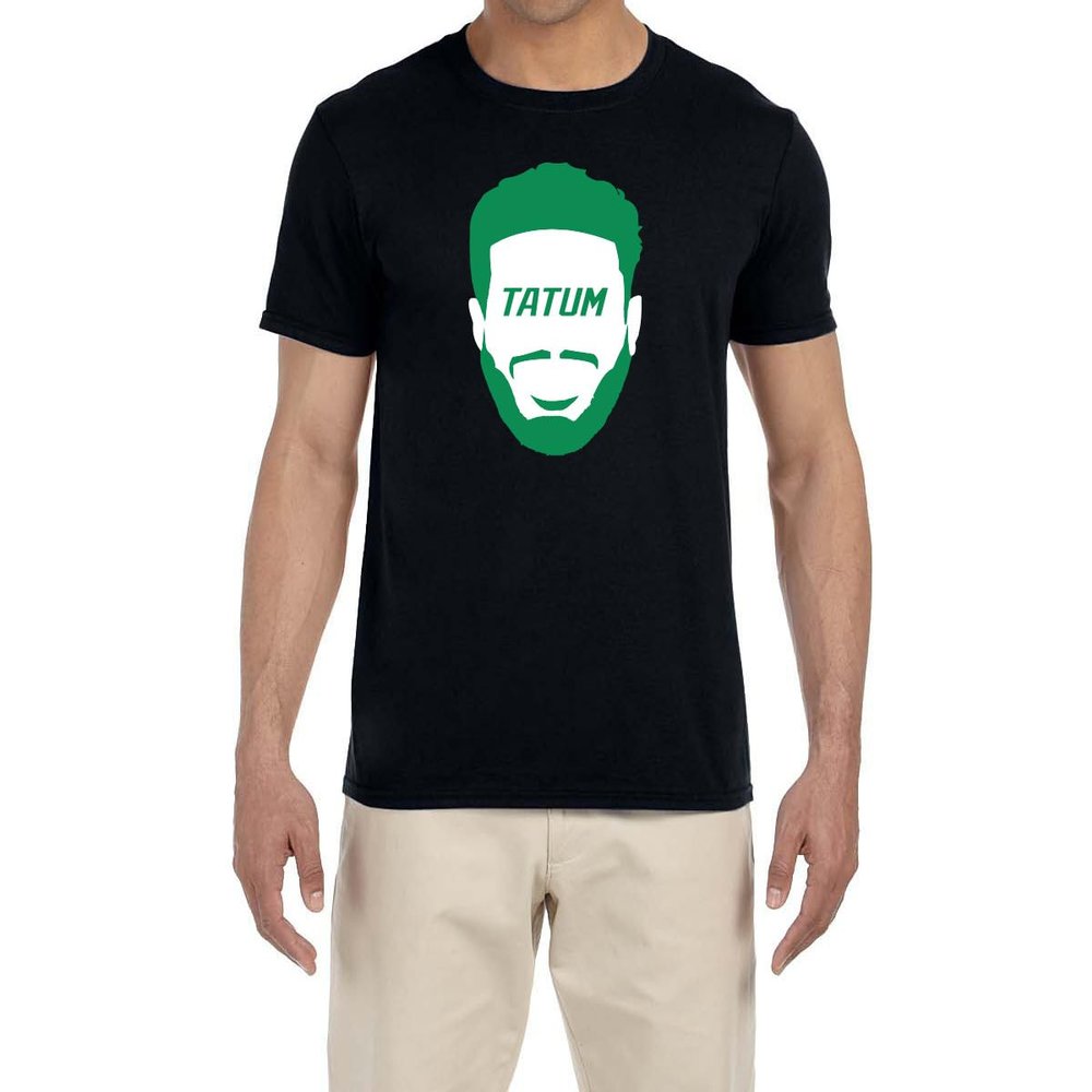 Past Time Shirts Black Jayson Tatum Face Logo T-Shirt Youth Medium, 10-12