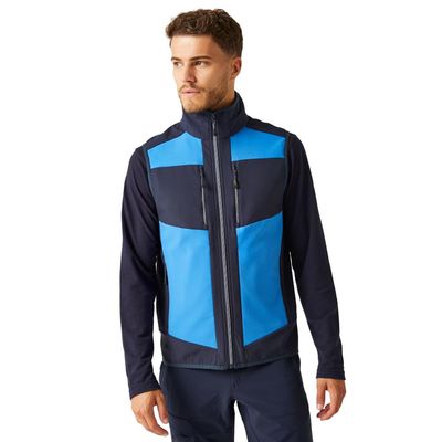 Regatta Mens E-Volve Colour Block Softshell Body Warmer (XL) (Strong Blue/Navy)