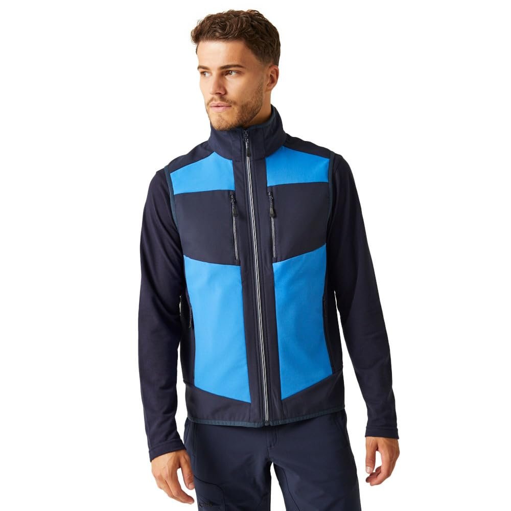 Regatta Mens E-Volve Colour Block Softshell Body Warmer (XL) (Strong Blue/Navy)