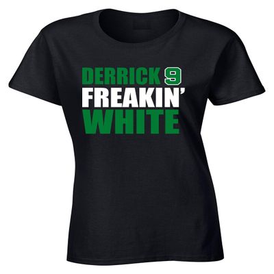 Past Time Shirts Black Derrick White Freakin Womens T-Shirt Adult XL
