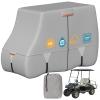 100% Waterproof 1200D Solution-Dyed Golf Cart Cover Universal Fit Yamaha,Honda,Club Car,EZGO and Most Brand Golf Cart for 2/2+2/4/4+2/6 Seats with Zipper Door,Storage Bag,Fit for 2+2/4 Passenger Cart view 1