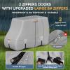 100% Waterproof 1200D Solution-Dyed Golf Cart Cover Universal Fit Yamaha,Honda,Club Car,EZGO and Most Brand Golf Cart for 2/2+2/4/4+2/6 Seats with Zipper Door,Storage Bag,Fit for 2+2/4 Passenger Cart view 4