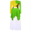 Jowowha Womens Lyrical Praise Dance Costume Sparkly Liturgical Worship Church Robe Tunic Dancewear Green Small view 3