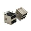 100Pcs Double USB Type A Female Black Solder Jacks Connector PCB Socket USB-A Type 90 Degrees 8pins view 2
