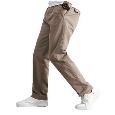 WZIKAI Mens Cargo Pants,Elastic Waist Sweatpants for Men Casual Long Trousers Light Jogger Pants Light Coffee S