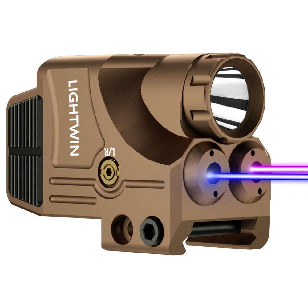 Blue Purple Laser Beams with 800 Lumens Flashlight for Pistols, 3 in1 Laser Light Combo, Tactical USB Rechargeable Laser Sight, Strobe & Steady Flashlight for Picatinny Rail