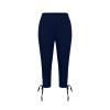Capri Leggings with Pockets High Waist V Cross Bootcut Bell Bottoms Tummy Control Yoga Pants B-Navy view 4