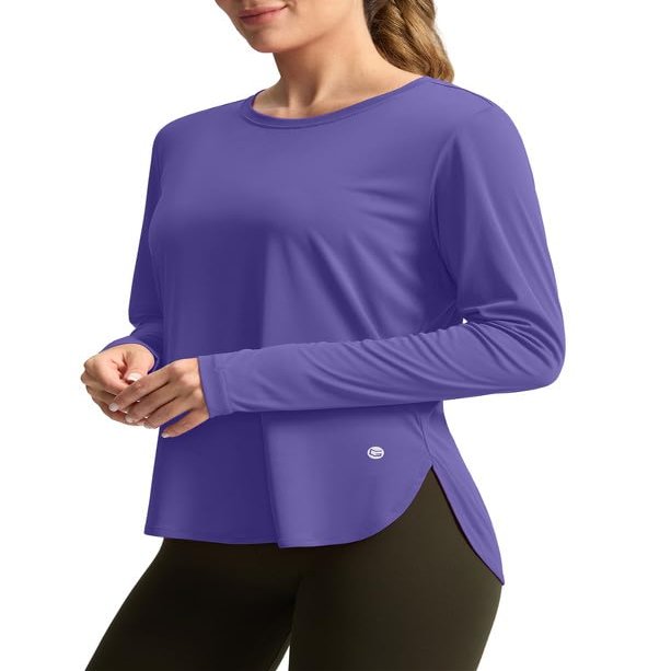 Women's Sun Shirts UPF 50+ Long Sleeve UV Protection Shirt Lightweight Quick Dry Workout Hiking Tops for Women(Vintage Purple,S)