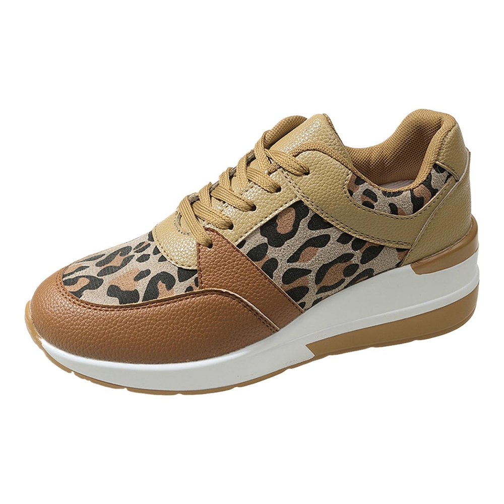 NineFit Basics Chunky Platform Sneakers for Women,High Heeld Wedge Sneakers for Women,Fashion Sneakers For Women 2024,Ladies Casual Shoes Slip On Breathable Walking Lightweight Tennis Shoes, 6.5, Khaki