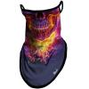 Obacle Bandana Face Mask with Ear Loops Neck Gaiter Face Mask Scarf Face Cover for Men Women (Skull Purple Fire Face) view 1