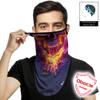 Obacle Bandana Face Mask with Ear Loops Neck Gaiter Face Mask Scarf Face Cover for Men Women (Skull Purple Fire Face) view 2