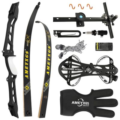 Archery Takedown Recurve Bow - 66/68/70" 14~40Lbs Draw Weight Recurve Bow for Competition Target Shooting, CNC Aluminum Alloy Riser & High Performance Bow Limbs Black (66 inch, 18 lbs)