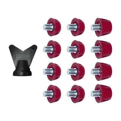 Amagogo 12x Soccer Replacement Spikes Screw in 7mm 10mm Professional Football Shoe Spikes Rugby for Indoor Outdoor Sports, Dark red