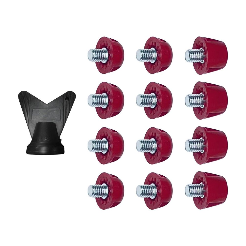 Amagogo 12x Soccer Replacement Spikes Screw in 7mm 10mm Professional Football Shoe Spikes Rugby for Indoor Outdoor Sports, Dark red