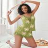 Avidlove Pajama Sets for Women 2 Piece Pj Sets for Woman Sexy Pajama Set Cami Lace (Floral Green,S) view 3