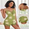 Avidlove Pajama Sets for Women 2 Piece Pj Sets for Woman Sexy Pajama Set Cami Lace (Floral Green,S) view 4