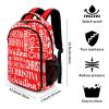 Zaaprint Red Schoobag Backpack Waterproof Shoulder Bag for Gilrs Boys Competition Training view 2