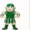 Eamior Adorable Spartan Knight Sparty Mascot Costume Adult Size for Men & Women with Built-in Fan Inside the Head view 1