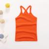 NineFit Basics Toddler Kids Girls Dance Tank Top Racerback Crop Soild Sleeveless Sports Dance Top Ballet (Orange, 9-12 Years) view 2