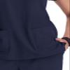 KOI Planet Meadow Women's 2-Pocket Eco-Friendly Scrub Top Navy XX-Small view 3