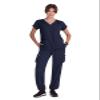 KOI Planet Meadow Women's 2-Pocket Eco-Friendly Scrub Top Navy XX-Small view 4