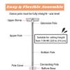 7ft 8ft 9ft 10ft 11ft 11.5ft 12ft 12.5ft Stripper Pole for Carpet/ Hardwood Floor, Professional Static Spinning Dancing Pole for High Ceiling Home Apartment Bedroom Club Gym, Removable ( Color : Silve view 2
