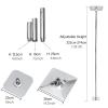 7ft 8ft 9ft 10ft 11ft 11.5ft 12ft 12.5ft Stripper Pole for Carpet/ Hardwood Floor, Professional Static Spinning Dancing Pole for High Ceiling Home Apartment Bedroom Club Gym, Removable ( Color : Silve view 3