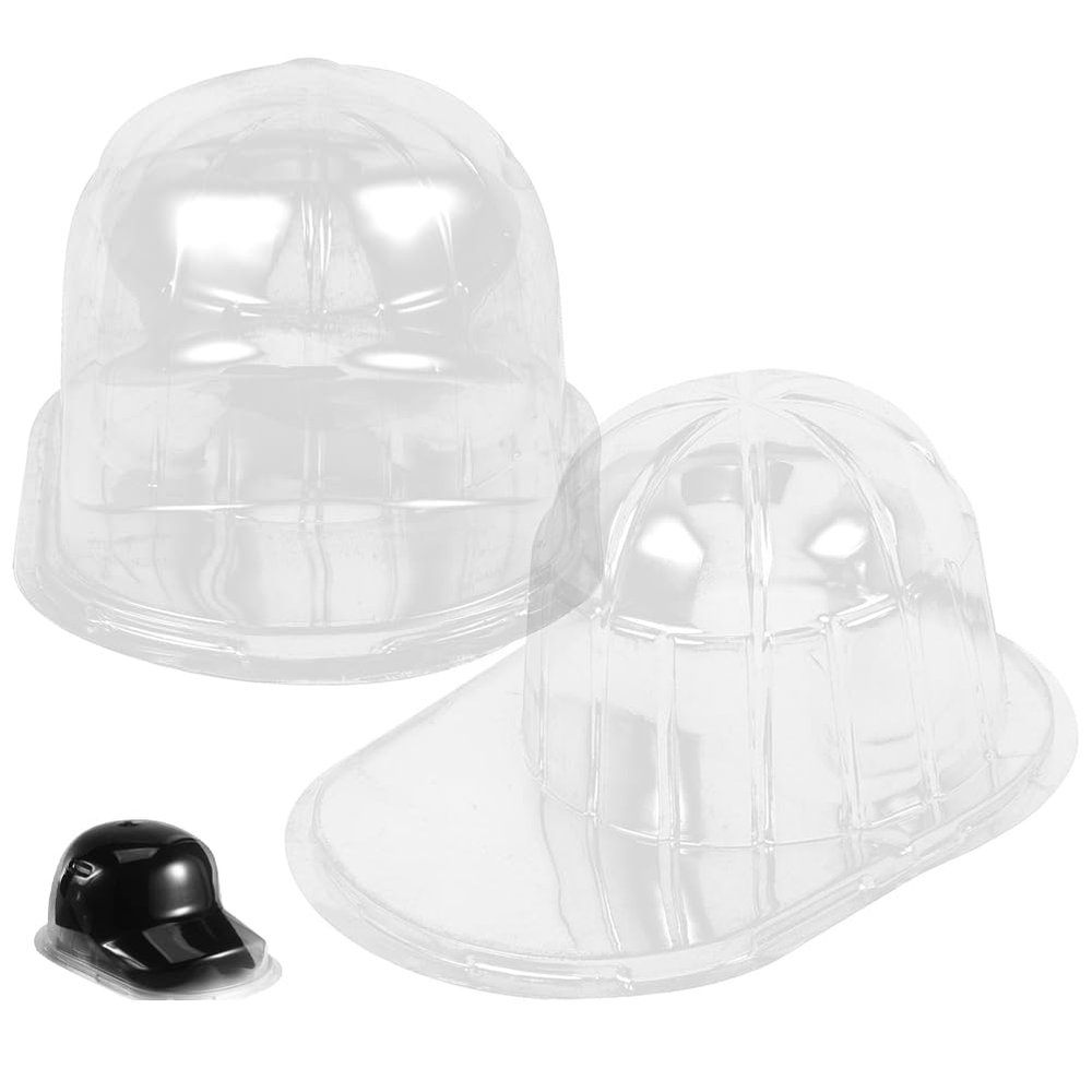 INOOMP 2pcs Baseball Hat Display Case Plastic Protector Holder for Signed Caps Wall Mount Clear Box Hat Storage Box for Collectibles Travel Organizer Memorabilia Storage