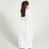 Chiffon Abaya Dress - Muslim Girls' Prayer Dress with Hijab, Layered, Open Front Cardigan, White, 9-10 Years view 4