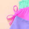 YOUNGER TREE Toddler Girl One Piece Swimsuit Color Block Stripe Swimwear Summer Beach Bathing Suit(Bright Pink Candy Color Block,2-3T) view 4