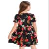 21KIDS Girls Floral Dress Kids Boho Short Sleeve Pleated Casual Dress with Pockets for Girls, Black2, 14 Years view 2