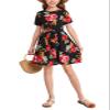 21KIDS Girls Floral Dress Kids Boho Short Sleeve Pleated Casual Dress with Pockets for Girls, Black2, 14 Years view 4