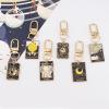 6 Pcs Tarot Cards Keychains Stainless Steel Vintage Amulet Wiccan Keyring for Card Bags view 2