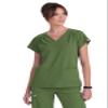 KOI Planet Meadow Women's 2-Pocket Eco-Friendly Scrub Top Martini Olive Small view 1