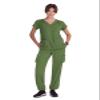 KOI Planet Meadow Women's 2-Pocket Eco-Friendly Scrub Top Martini Olive Small view 4