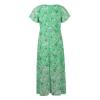 FQFGGYD Women's Flowy Maxi Dress Ruffled Beach Sundress Chiffon Floral Long Skirts Short Sleeve V-Neck Waist Loose Long Dress Green view 3