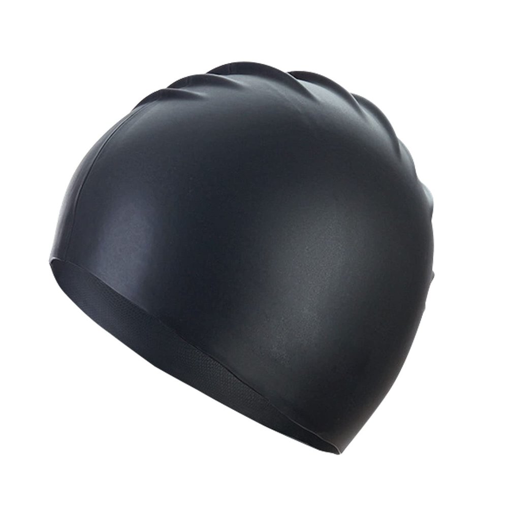 Doovid Unisex Swimming Caps Waterproof Silicone Ear Protection Long Hair High Elasticity Swim Cap Black