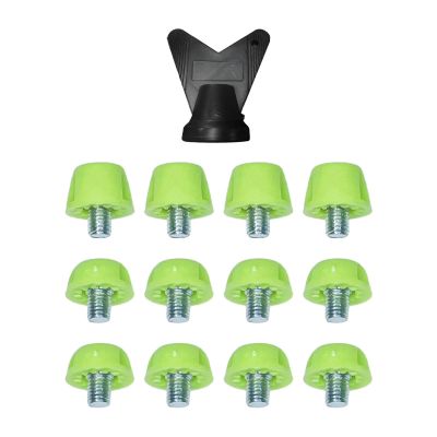 Menolana 12Pcs Track Shoes Spikes Rugby Shoes M5 Turf Anti Slip with Wrench Soccer Boot Cleats Football Boot Spikes for Training, Green