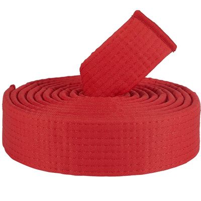 CREATCABIN Red Jiu Jitsu Belt Polyester Martial Arts Belt Judo Karate TKD Aikido Uniform Ranking Belt Long Soft Universal Fit Belts Taekwondo for Perfomance Accessories Sports Training Equipment 9.2ft